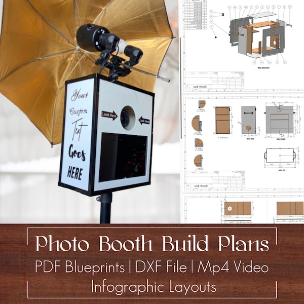 DIY Photo Booth Build Plans & Blueprints: Now With New Compact Build (see video in pictures on left)