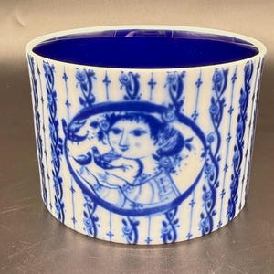 Vintage Bjørn Wiinblad Porcelain Cachepot – Mid Century Danish Whimsical Portrait Planter