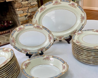 Noritake Bluelace China – Vintage Dinnerware, Occupied Japan Era