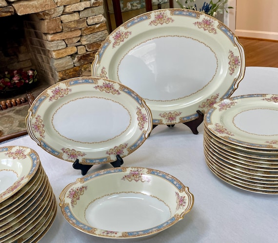 Noritake Bluelace China – Vintage Dinnerware, Occupied Japan Era