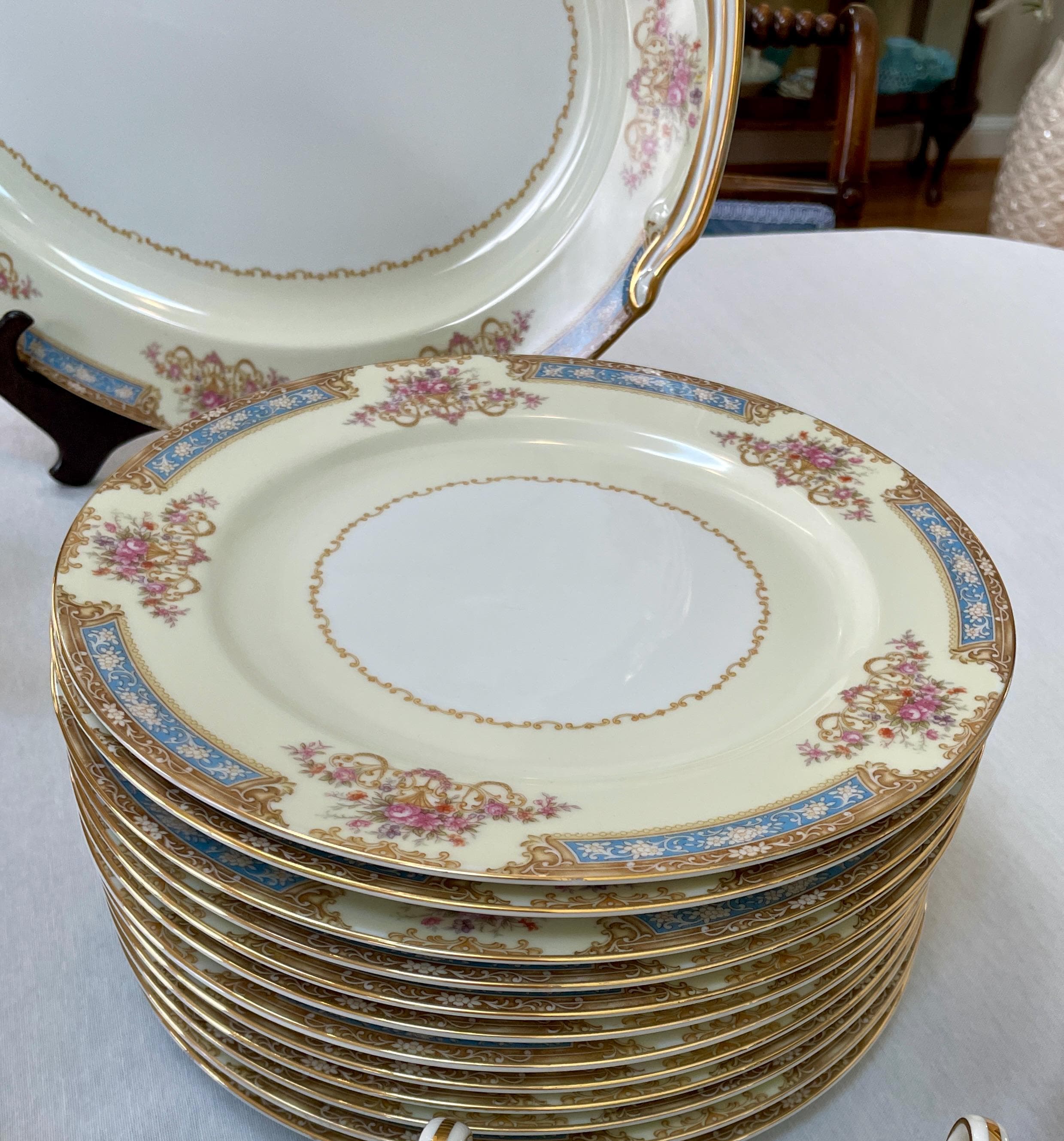 Noritake Bluelace China – Vintage Dinnerware, Occupied Japan Era