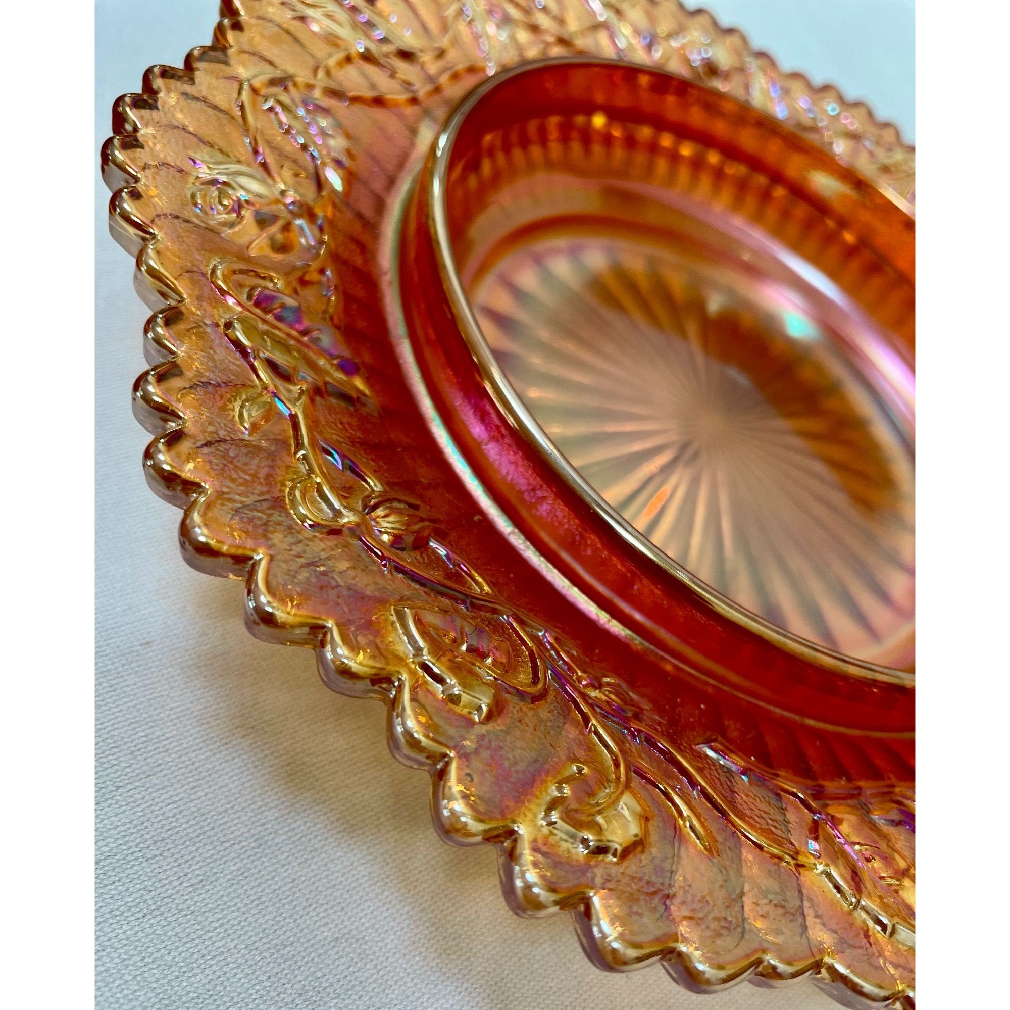 Antique Imperial Carnival Glass Butter Dish in Lustre Rose Etsy