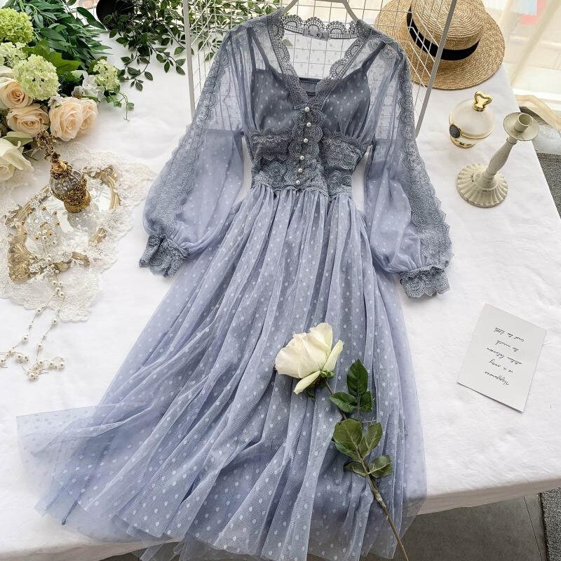 Spring Cottagecore Long Dress Fairy Prom Dress Vintage - Etsy Canada