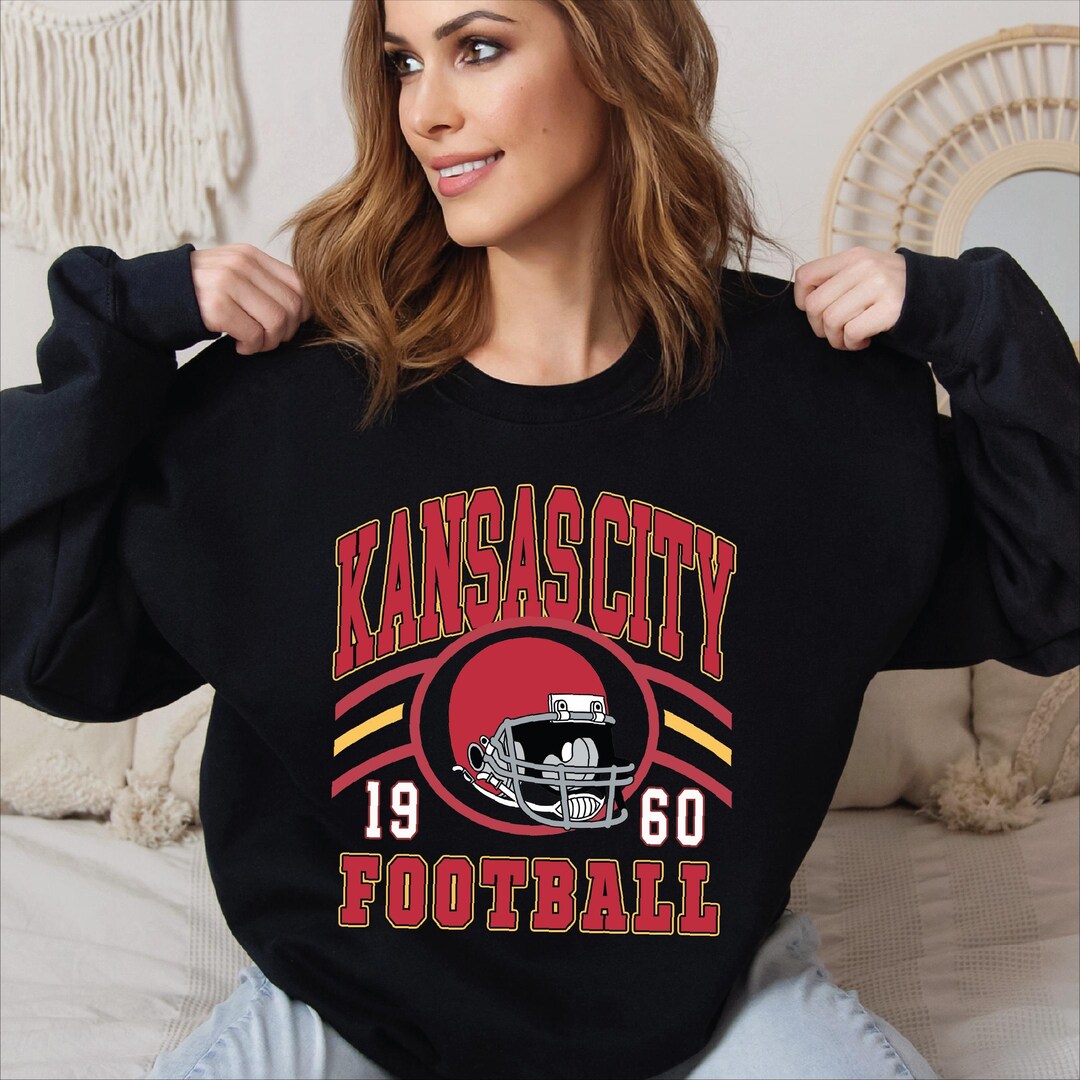 Front/Back Kansas City Script Collage Red Sweatshirt