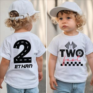 Two Fast Birthday Shirt,Custom Second Birthday Shirt, Race Car Shirt, Boy Birthday Shirt, 2nd Birthday Tee, Toddler Birthday Shirt, Kids Tee