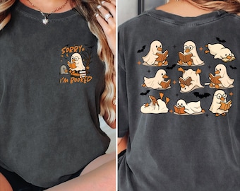Ghost Reading Books Shirt, Comfort Colors Bookish Halloween Shirt, Halloween Teacher Gift, Halloween Librarian Shirt, Ghost Shirt