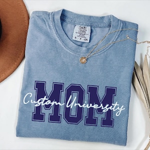 Custom  University Mom Shirt, Personalized College Mom Shirt, Comfort Colors Class of 2026 Shirt