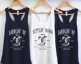 Custom Last Rodeo Bachelorette Racerback, Same Cowboy Forever, Country Bach Nashville Bachelorette Party, Cowgirl Bridal Party Tank Top