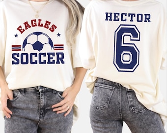 Personalized Soccer Mom Shirt With Kids Name & Number Shirt, Custom Soccer Team Shirt, Custom Soccer Player Tee