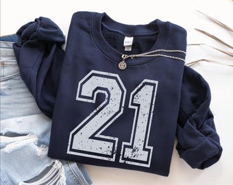 Custom Number Sweatshirt | Personalized Sports Number Hoodie | Gameday Mascot School Team Number Sweater