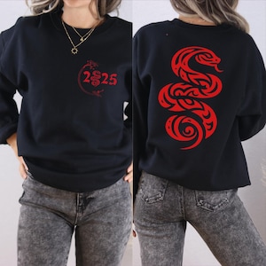 Chinese New Year Snake 2sd Sweatshirt, 2025 Lunar New Year Hoodie, Lantern Festival Sweatshirt,Lunar Spring Festival, Year Of The Snake