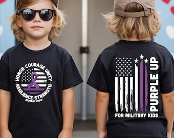 Purple Up For Military Kids Shirt, American Flag Gift Shirt, Purple Up Day Tee For Military Mom,Wife