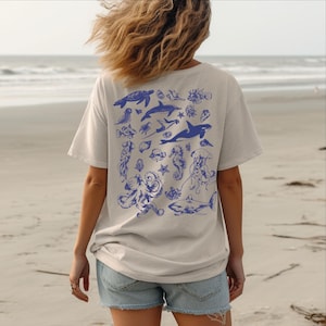 Sea Animal Shirt, Ocean Nature Shirt, Comfort Colors Sealife Ocean Life Tee, Whale Orca Dolphin Shirt, Ocean Gift, Sealife Tee,Turtle Shirt