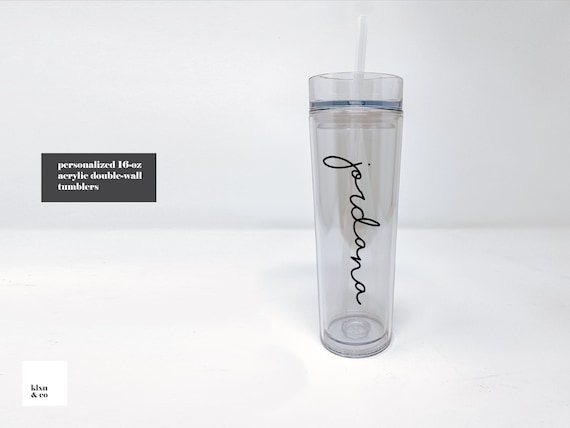 Personalized Double-Wall Acrylic Skinny Tumbler (16-oz)