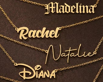 14k Gold Custom Name Necklace: Gold Necklace with Name, Custom Jewelry Gift, Jewelry for Mom, Personalized Necklace, Customized Jewelry