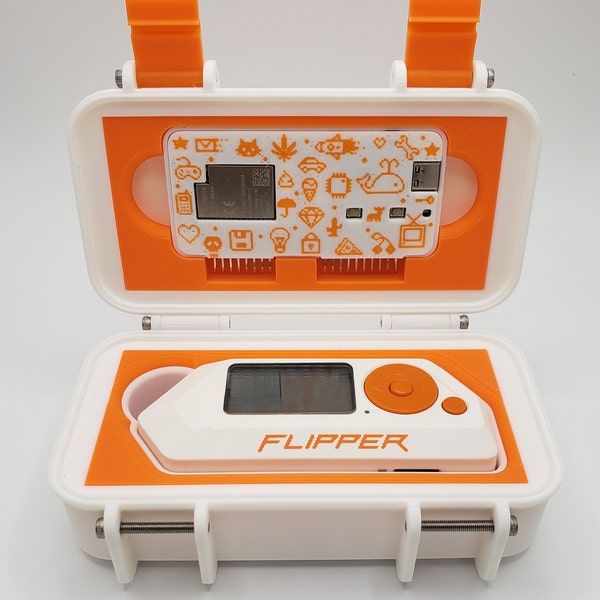 Flipper Zero Box Art Case with WiFi Devboard Adapter - Strong Pelican Style Box with Fitted Adapters