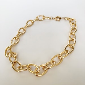 Evelyn choker. Thick Gold Link Choker, Link Chain Necklace, Gold Filled Chain, Thick Chain 18K Gold Filled
