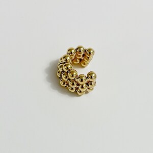 18K Gold Filled Beaded Triple Cuff Earring