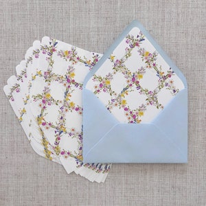 Rainbow Pastel Floral Watercolor A7 Envelope Liner, Wedding Invitation Stationery Accessories, Set of 25 Printed Envelope Liners