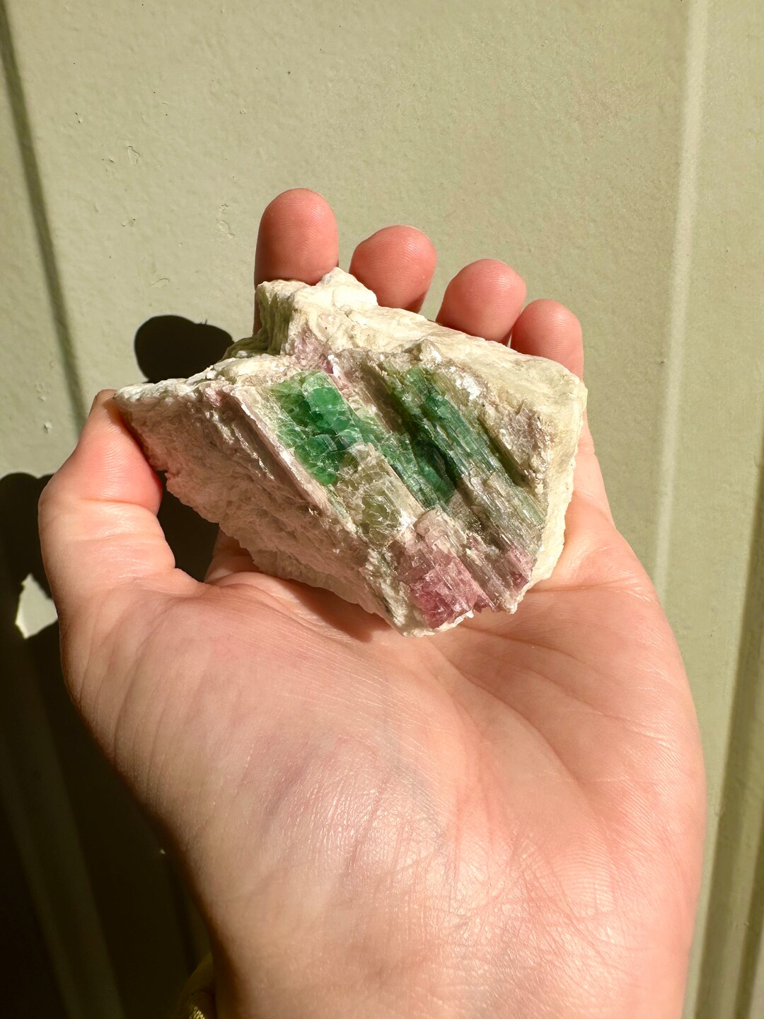 Watermelon Matrix Watermelon Tourmaline on Matrix - Etsy