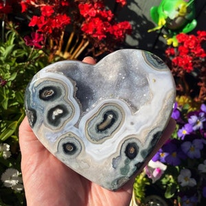 Druzy agate heart
