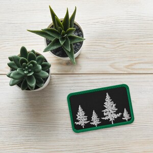 Green Multiple Pine Tree Embroidered Patches