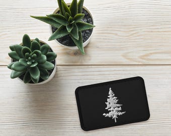 Black Outline with White Pine Tree Embroidered Patch