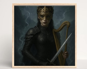 Nesta Archeron Valkyrie Art Print | ACOTAR Inspired Digital Download | Fantasy Warrior Wall Art