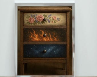 ACOTAR Archeron Sisters Dresser Art Print – Symbolic Fantasy Decor