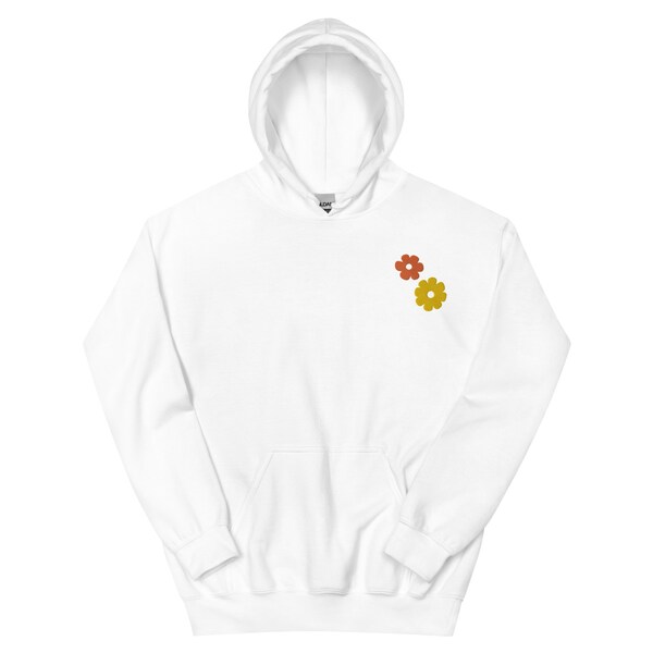 Unisex Hoodie with Orange and Yellow Flowers