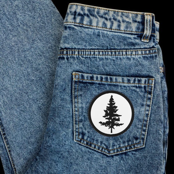 Black Pine Tree Embroidered Patch