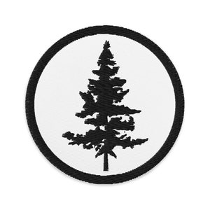 Black Pine Tree Embroidered Patch