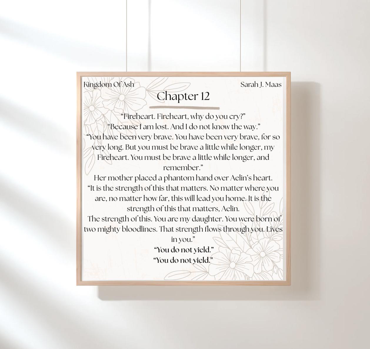Throne of Glass Digital Download | Kingdom of Ash, Chapter 12 Quote Art ...