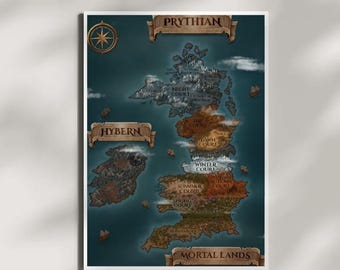 Prythian Map Print | ACOTAR Fantasy Wall Art (Digital Download)