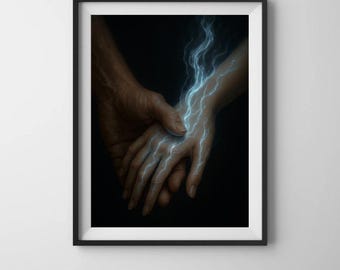 Nesta en Cassian-kunstprint – Silver Flame Magic, wanddecoratie ACOSF