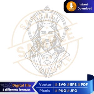 Christ the King SVG | Religious Digital Download | Christ the King | Crafts & Printing Cricut Engraving Laser DTF