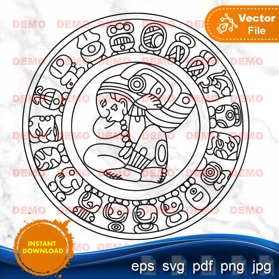 Mayan Calendar Coloring Page