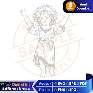 Divino Menino Jesus | Download digital religioso | Divino Menino Jesus | Artesanato e impressão Cricut Gravação Laser DTF