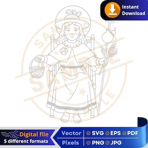 Santo Nino de Atocha SVG PNG imágenes Religiosas Vectoriales Holy Child of Atocha engraving cricut laser engraver silhouette CNC