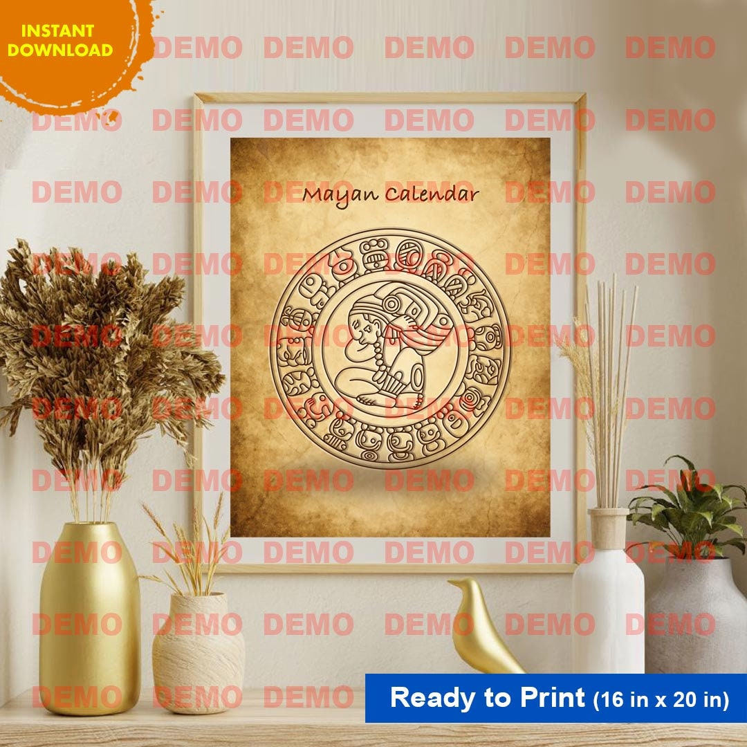 Mystical Mayan Calendar Art Printable Digital Download With - Etsy