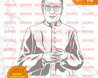 St. Josemaria Escriva Religious Vector Images, SVG PNG file for plotter, sandblasting, engraving cut file, cricut, silhouette