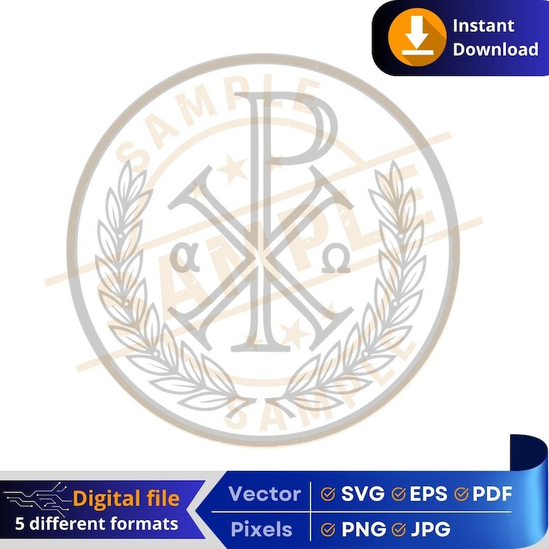 Chi Rho SVG | Religious Digital Download | Crismon Jesus as the Messiah ...