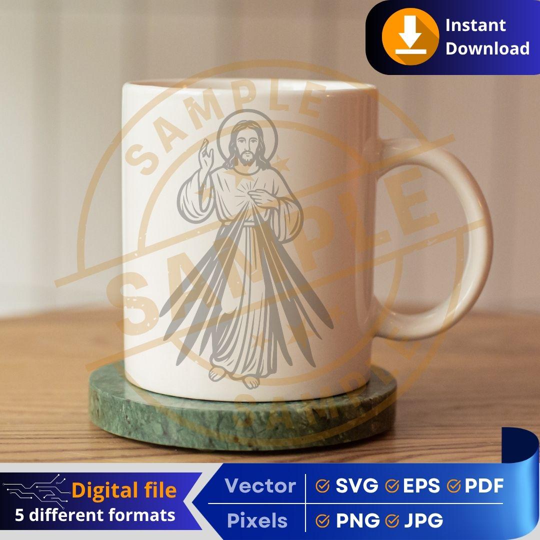 Mercy Cut Out Jesus Christ Divine Mercy SVG | Religious Digital Download | Jesus ...