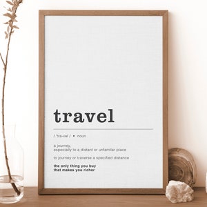 Travel Definition Wall Print | Poster | Digital Download