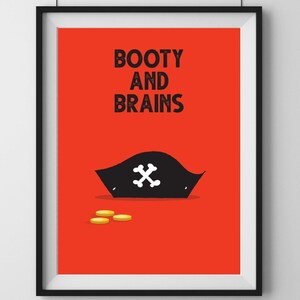 Digital Download | &quot;Booty and Brains&quot; Pirate Hat Art Print