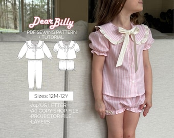 Girls Set Bundle PDF Sewing Pattern 12M-12Y