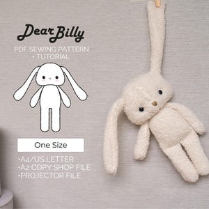 Bunny Stuffed Animal Sewing Pattern PDF - DIY Plush Toy Softie Pattern - Easy Digital Download