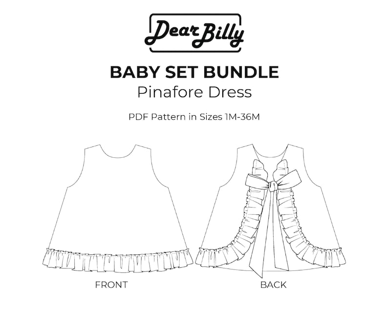 Pinafore Dress Diaper Cover Baby Set Bundle 1M36M PDF Sewing Etsy