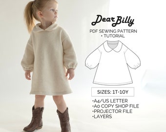 Winter Kleid PDF Schnittmuster 1Y-10Y
