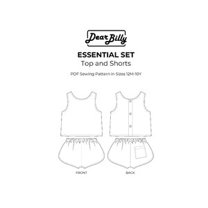 Tank Top and Shorts Bundle PDF Sewing Pattern 12M-10Y - Etsy